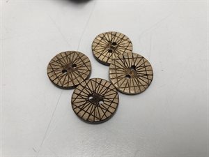 Pu knap - i lækker kokus look med fine detaljer, 20 mm